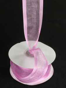 Organza Ribbon With Satin Edge , Rosy Mauve, 7/8 Inch x 25 Yards (1 Spool) SALE ITEM